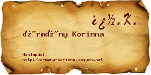 Örmény Korinna névjegykártya